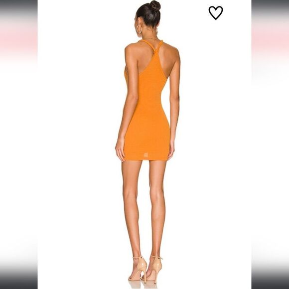Superdown X Revolve Lily Twisted Strap Mini Dress Camel Orange Size L - Picture 2 of 8